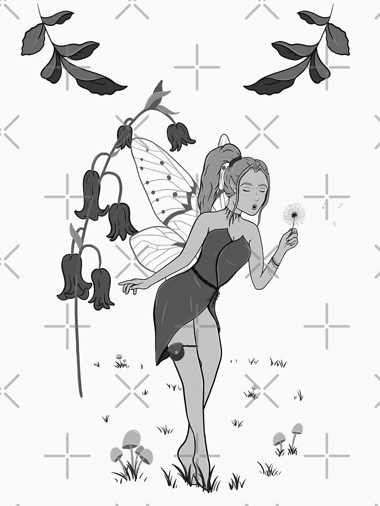 Forest Fairy - B&W by SleepyStarStudios