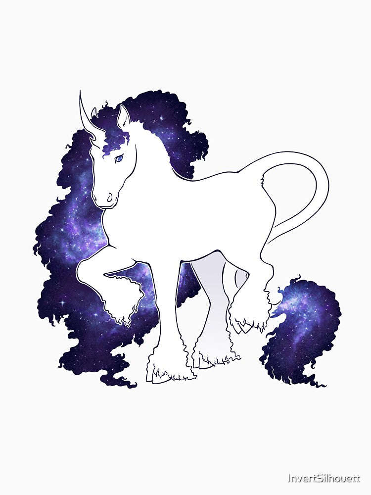 The Mane of Spiral Stars - Galaxy Unicorn - by InvertSilhouett