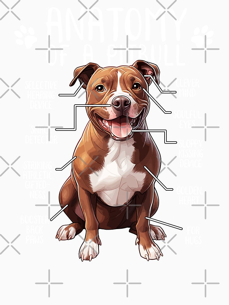 Funny Pitbull Anatomy American Pit Bull Terrier Dog Pittie Lover by lanynx design