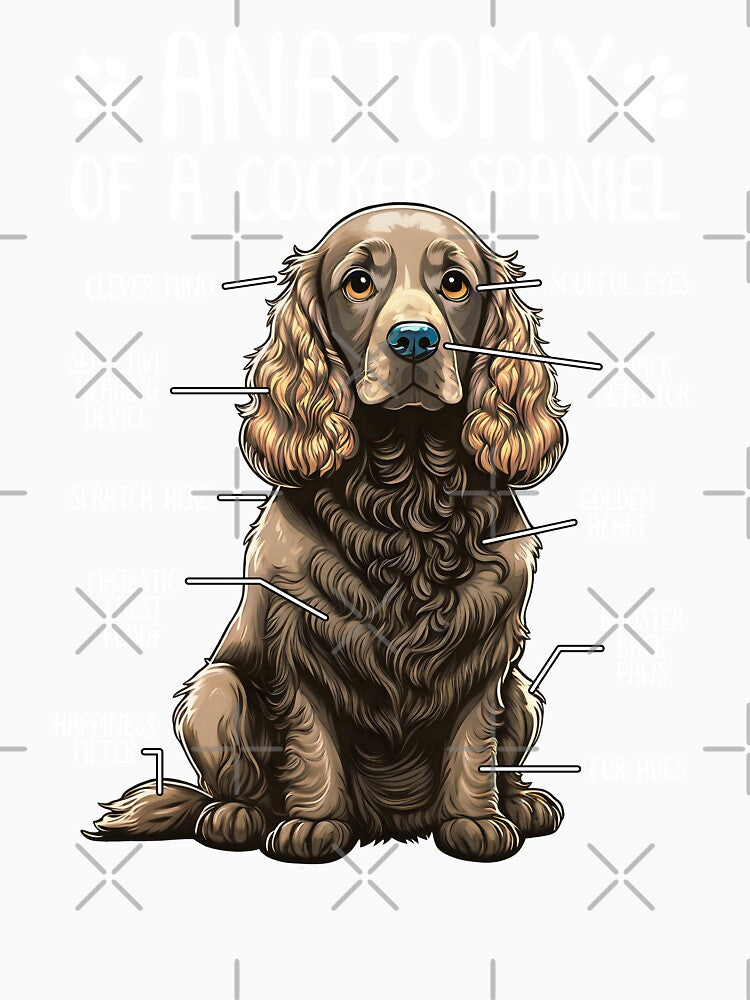 Funny Cocker Spaniel Anatomy Cocker Spaniel Dog Lover by lanynx design