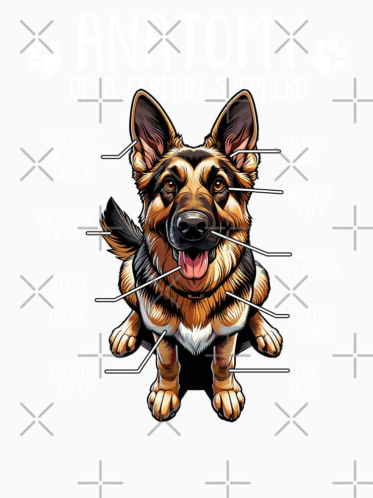 Funny German Shepherd Dog Anatomy Dog Lover by lanynx design