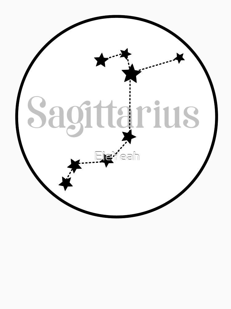 Sagittarius zodiac constellation (white) by EleYeah