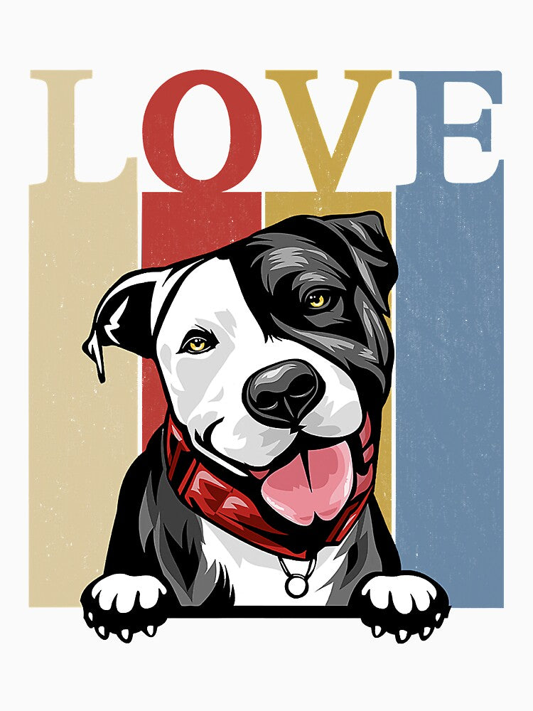 I Love My Pitbull Vintage Retro Dog Mom Dad by JeffreyShultz