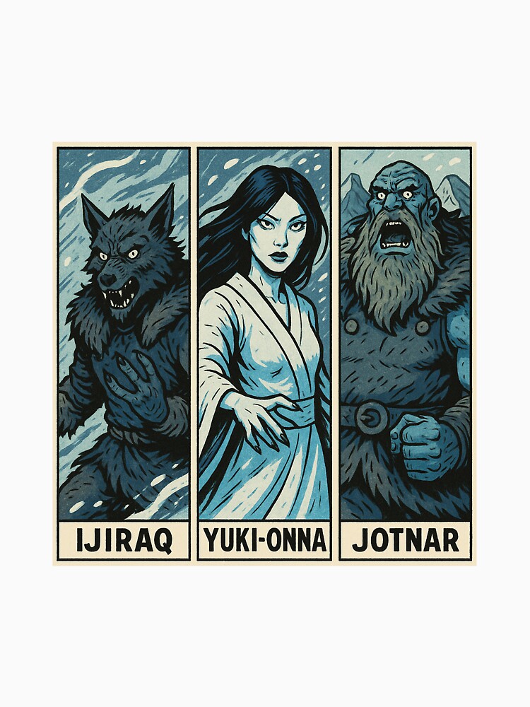 Ijiraq, Yuki-Onna and Jotnar 10 by AIfolklore