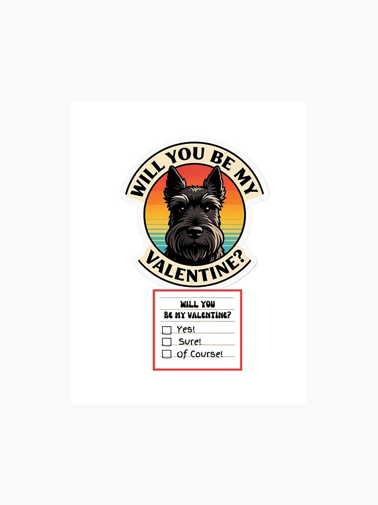 Adorable Watercolor Retro Scottish Terrier– Valentine’s Day Question by M1234s
