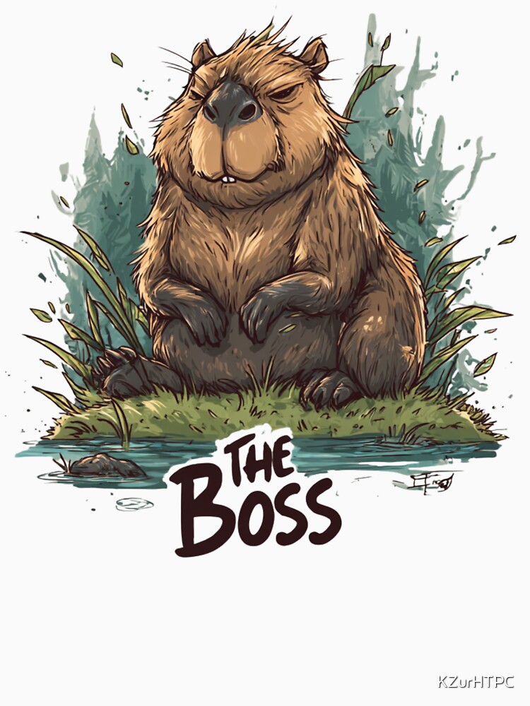 Chill Capybara “The Boss” – Wholesome Funny Capybara Meme Design by KZurHTPC