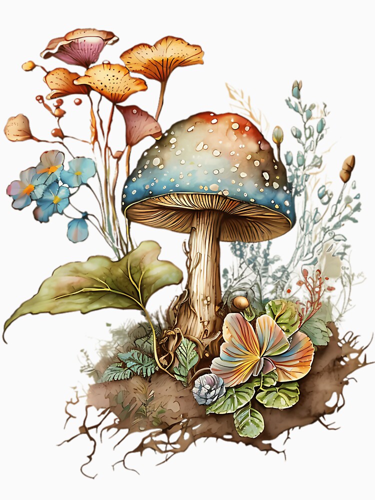 Floral Mushroom Cottagecore by sielmadahurud