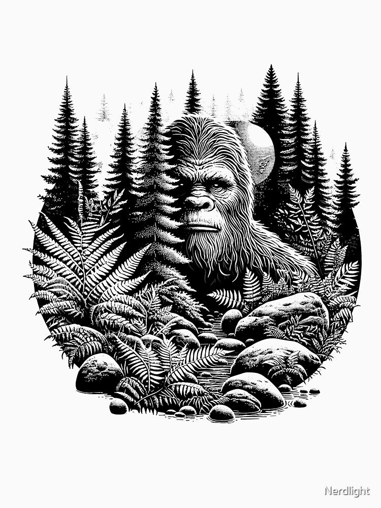 Bigfoot hiding in nature by Nerdlight