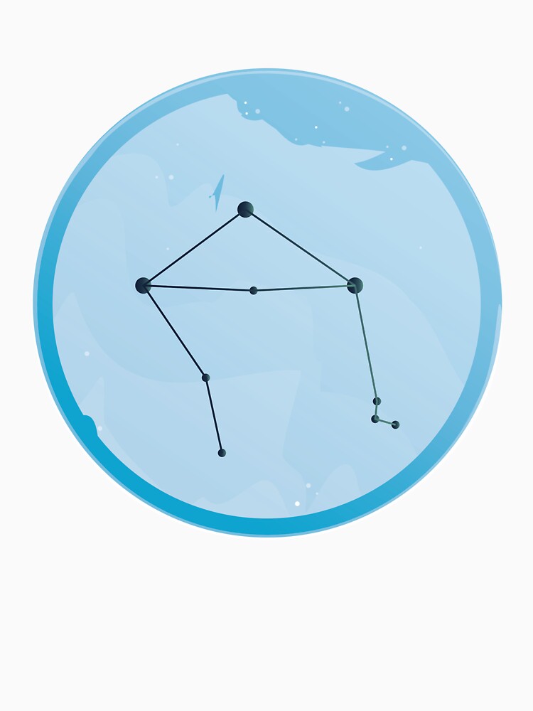 Libra Constellation Art in Calm Blue Background Zodiac Element Colors by igashi