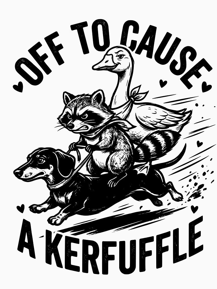 Let's Make a Ruckus Funny Sausage Raccoon Goose Meme Design, chaotic animal humor lover Gift, silly meme aesthetic Graphic Tee by AsturShop