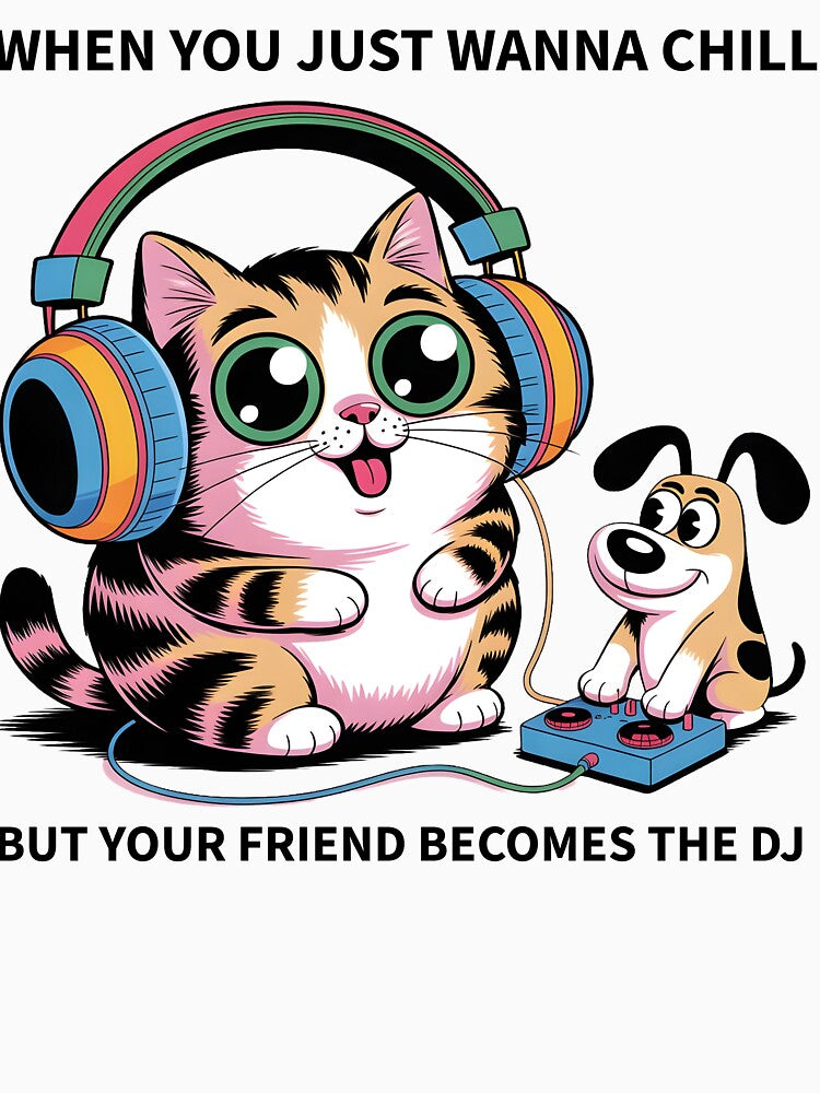 Funny DJ Dog and Chill Cat by Idrojibz