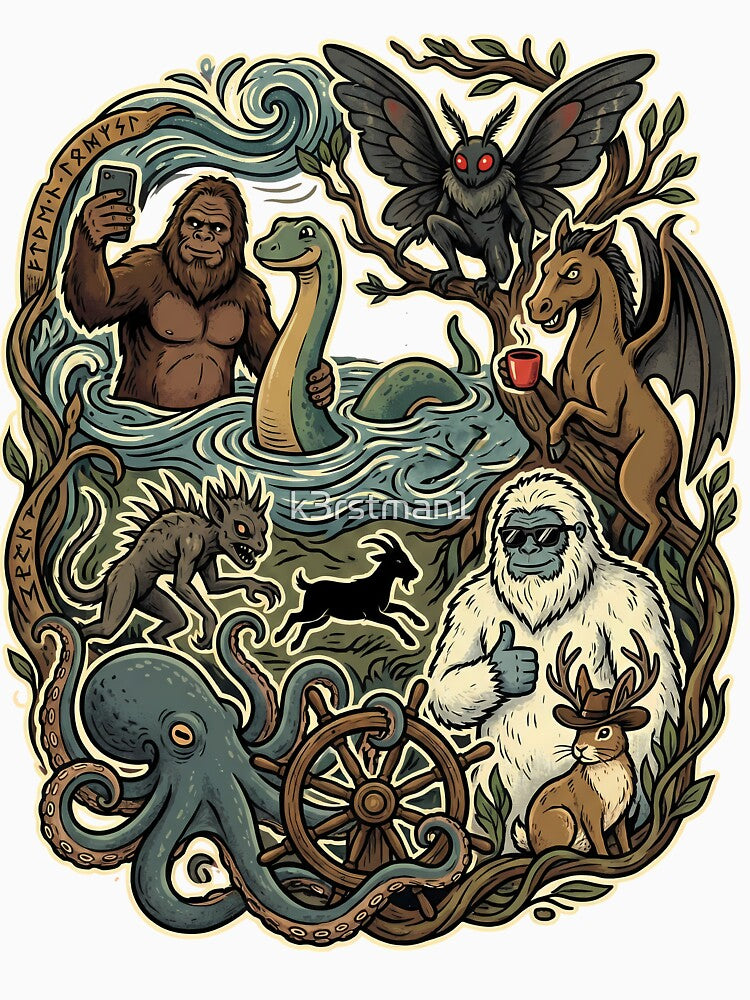 Whimsical Cryptid Creatures Folklore Gathering by k3rstman1