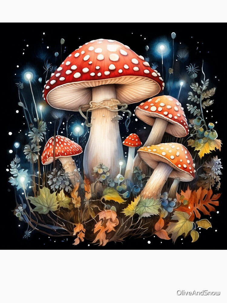 Electric Forest Red Mushroom Fairycore Enchanted Mushroom Forest Shroom Psychedelic Mushroom by OliveAndSnow