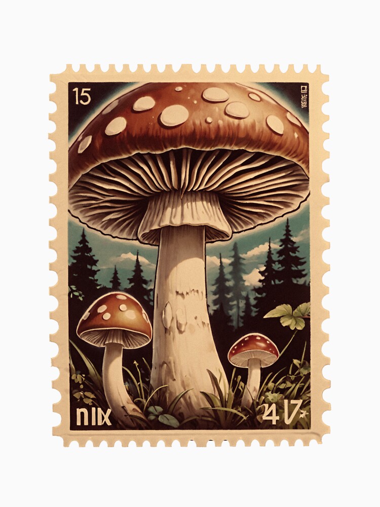 Mushroom Postage Stamp by KaidasFerns