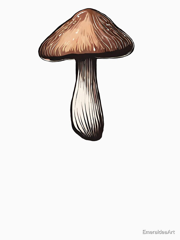 Brown Watercolor Mushroom Art by EmeraldeaArt