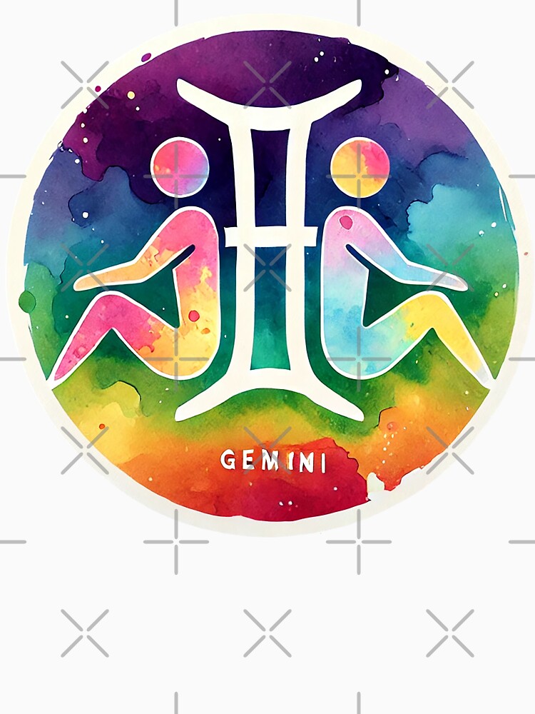 Géminis - Diseño acuarela vibrante by PsycheBrain