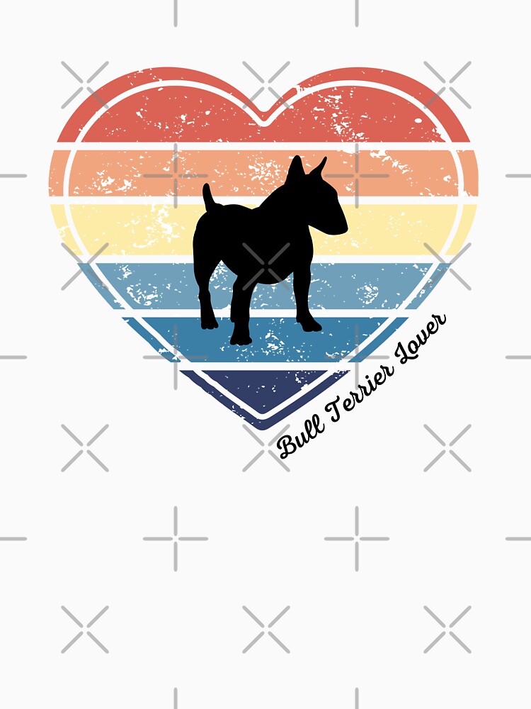 Bull Terrier Lover Retro Sunset Heart by Print-A-Joke