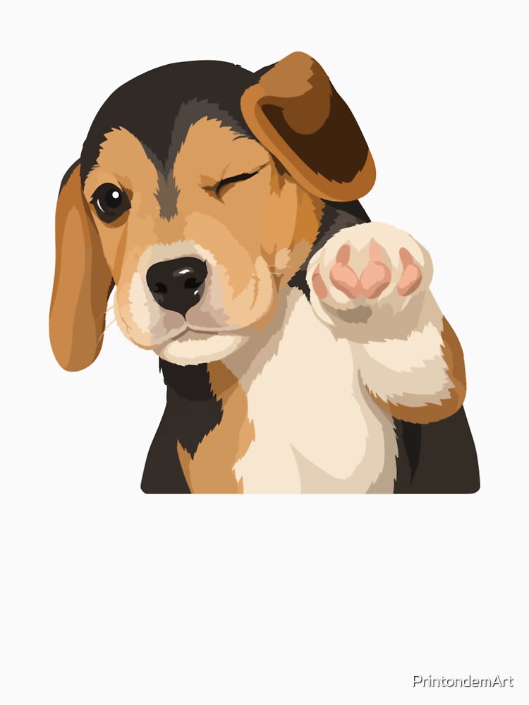 Winking Beagle Meme Illustration by PrintondemArt