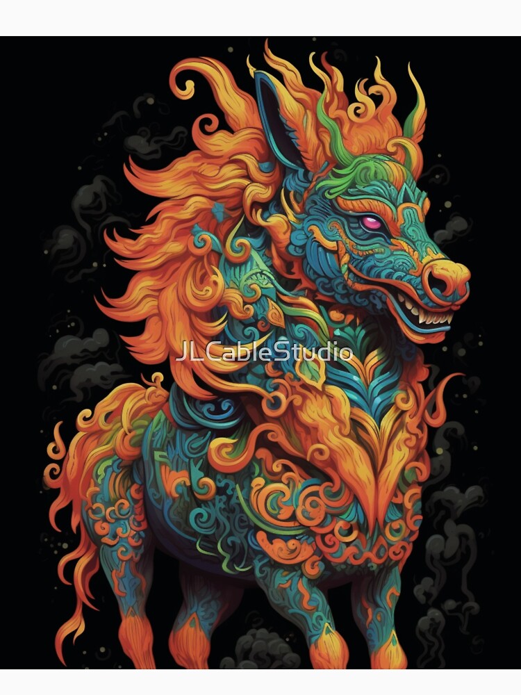 Qilin: The Auspicious Dragon-Deer - Chinese Mythology Artwork by JLCableStudio