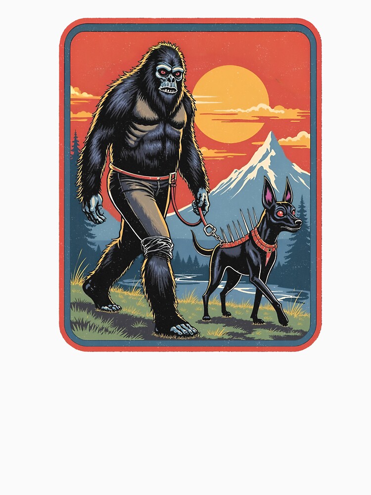 Bigfoot Walking Chupacabra - Cryptid & Creature Lovers Design by Vintagenaut Co.