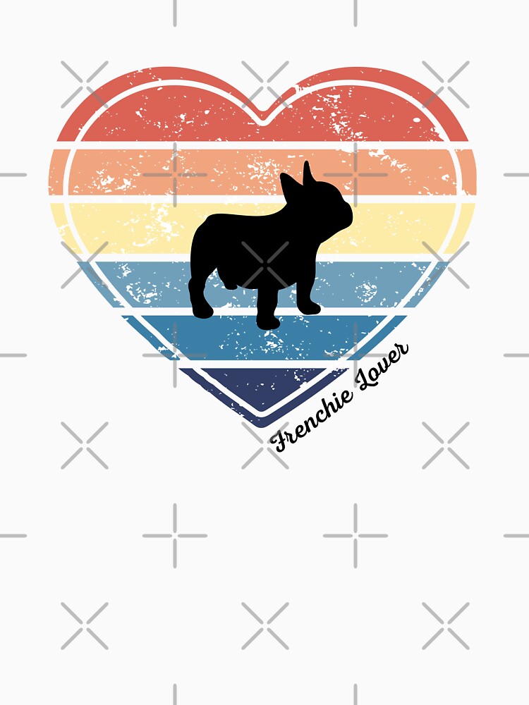 Frenchie Lover Retro Sunset Heart by Print-A-Joke