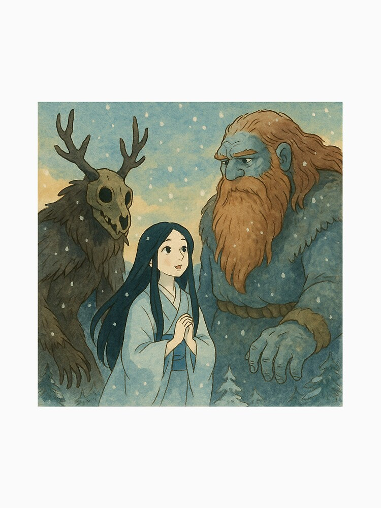 Ijiraq, Yuki-Onna and Jotnar 11 by AIfolklore