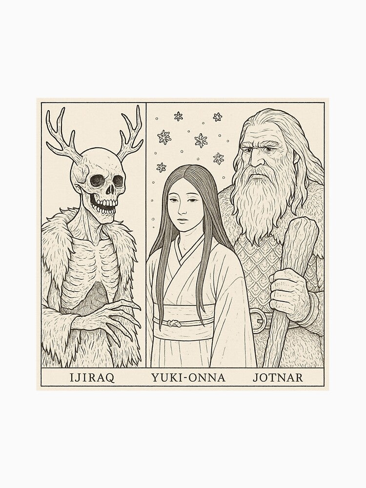 Ijiraq, Yuki-Onna and Jotnar 15 by AIfolklore