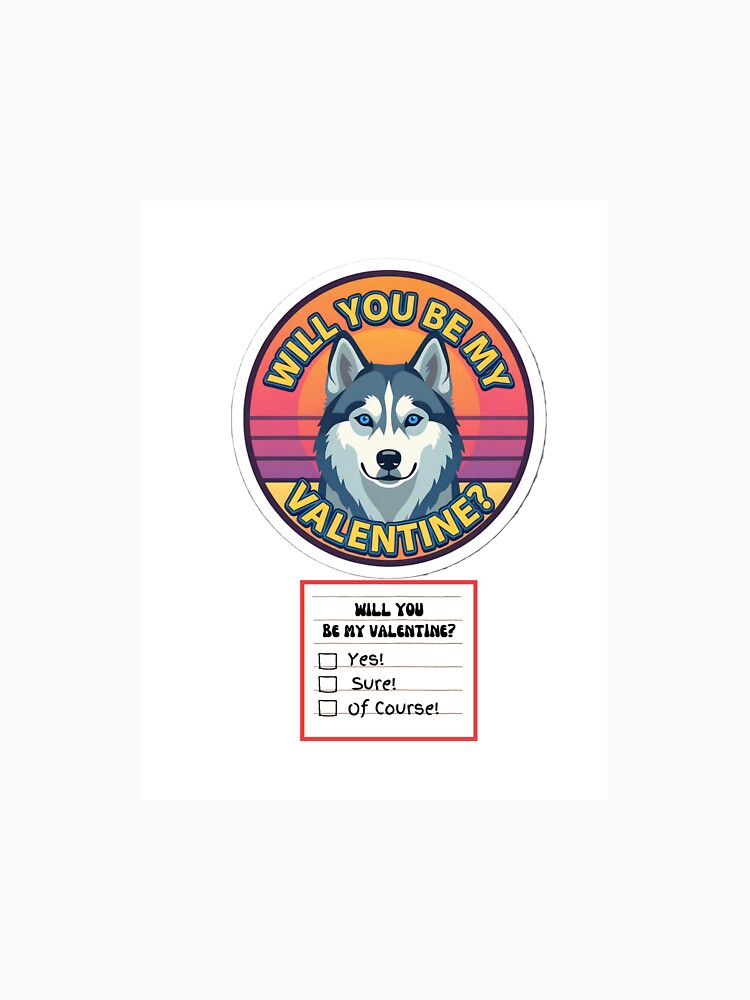 Adorable Watercolor Retro Husky– Valentine’s Day Question by M1234s