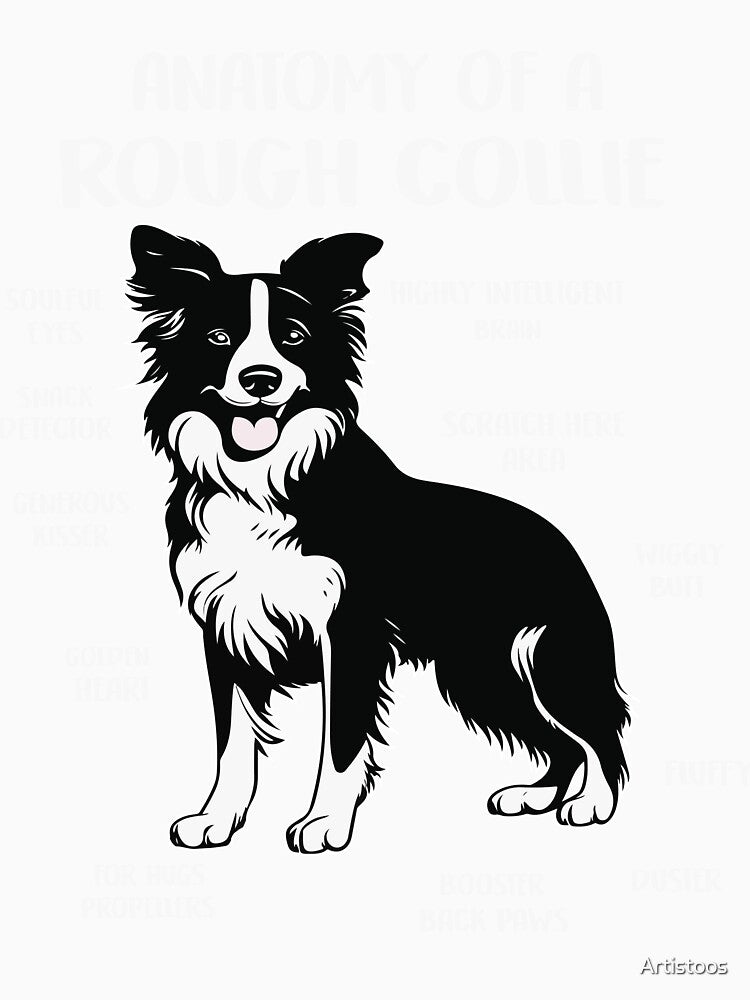Anatomy Of A Rough Collie Funny Dog Puppy by Artistoos