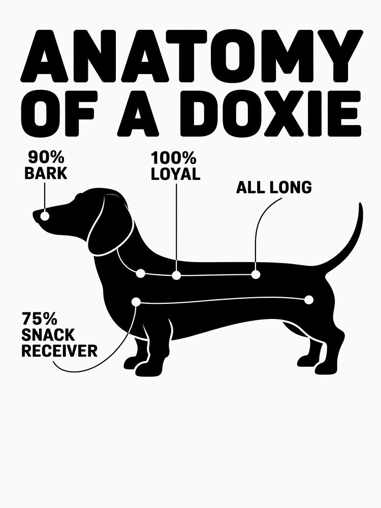 Anatomy of a Dachshund Funny Doxie Gift by DoxieLeague