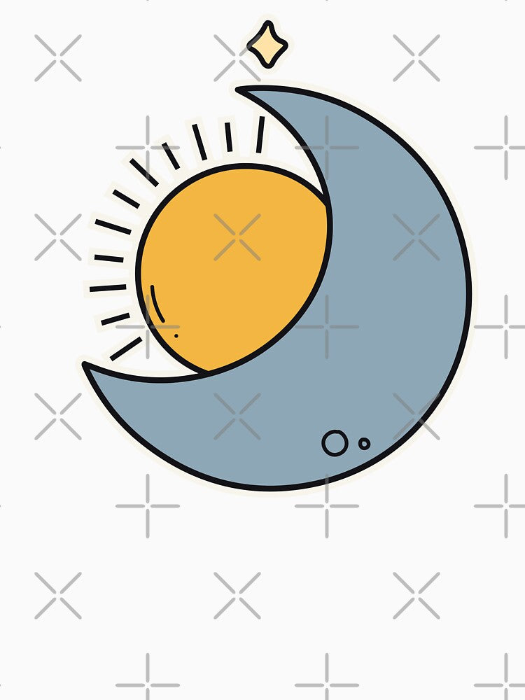 Sun and Moon – Minimal Celestial Cosmic Balance Design by Mrsmauve