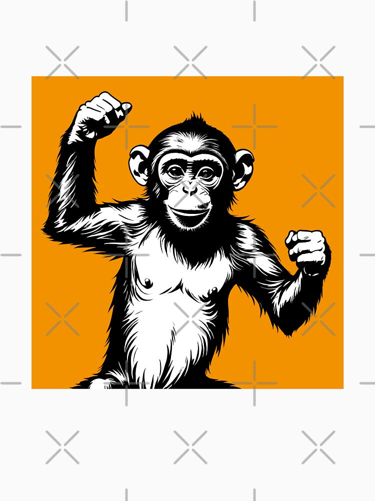 Monkey orangutan gorilla animal vintage retro cool art by anrecat