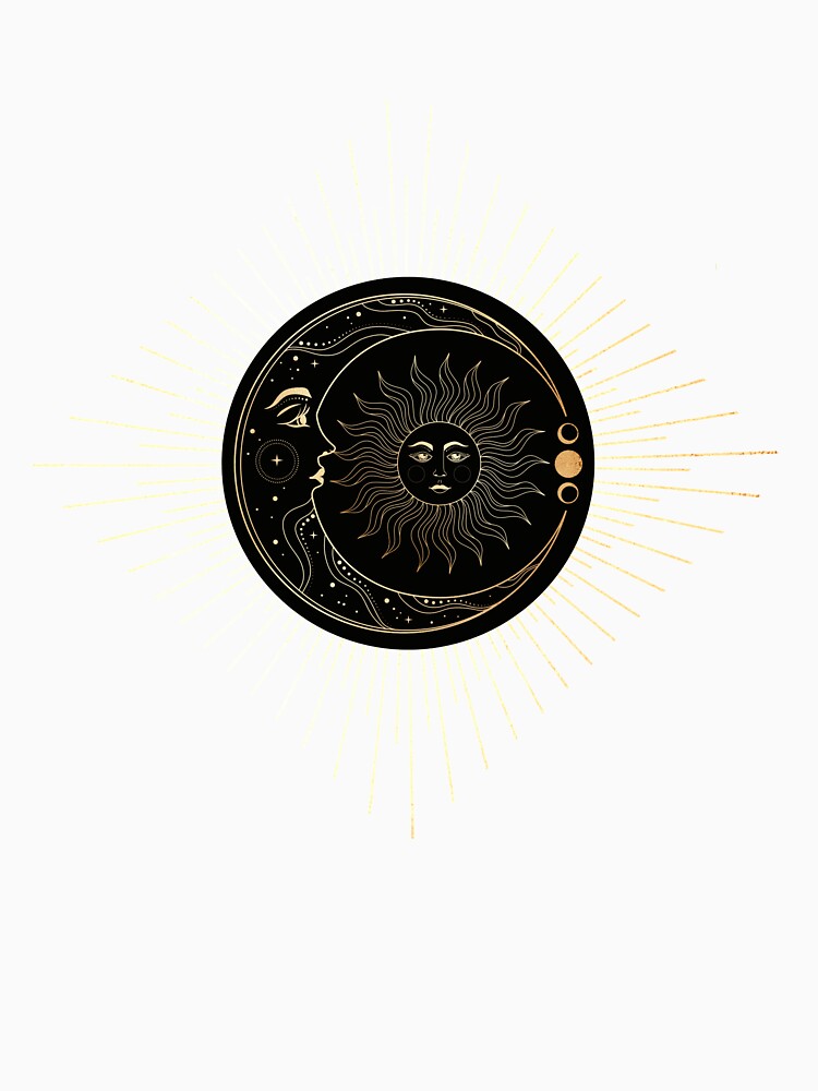 Gold Vintage Sun and Moon and Stars Diamond by MusberriDesigns
