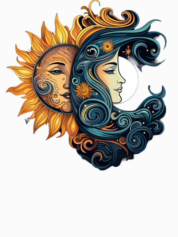Celestial combination image of sun and moon by liana campbell