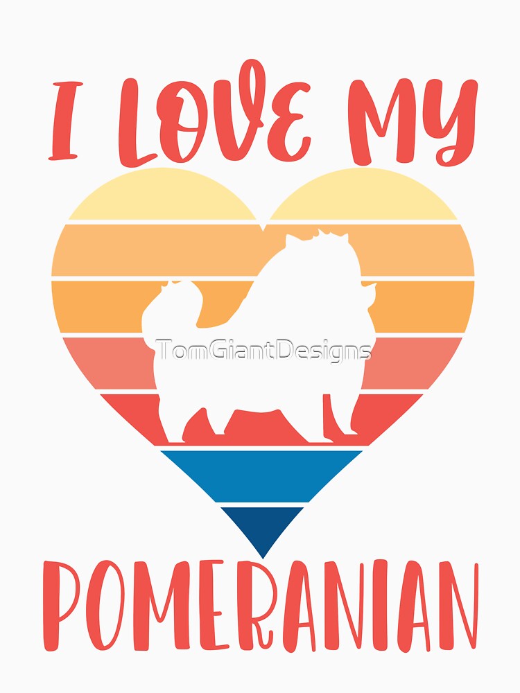 Retro Love Pomeranian Heart Pommy Pom German Spitz Puppy Pet by TomGiantDesigns