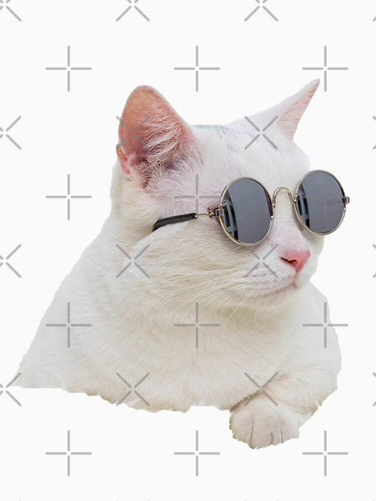White Cat Funny Meme by Brendaallen  Art