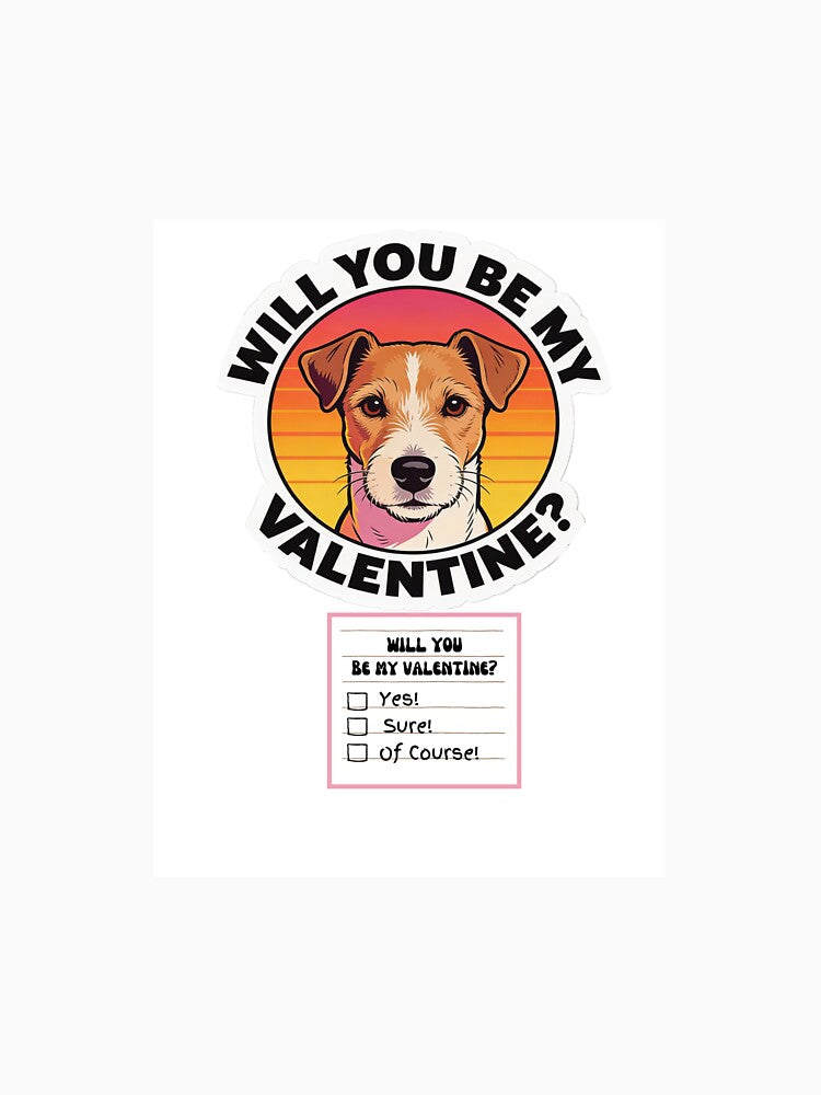 Adorable Watercolor Retro Russell Terrier– Valentine’s Day Question by M1234s