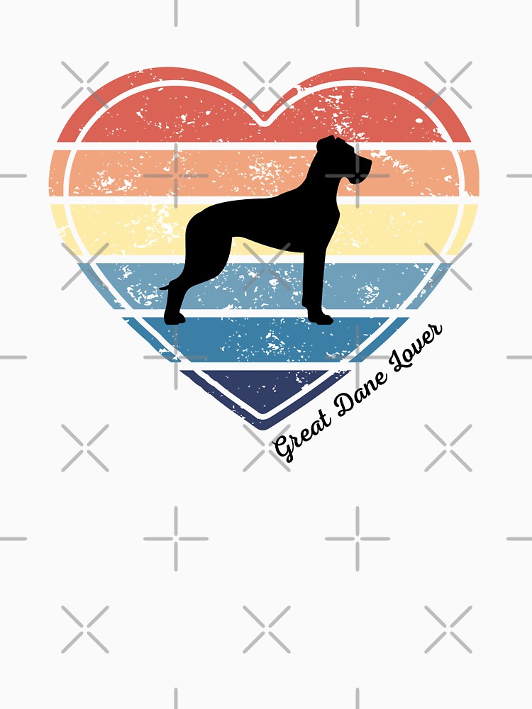 Great Dane Lover Retro Sunset Heart by Print-A-Joke