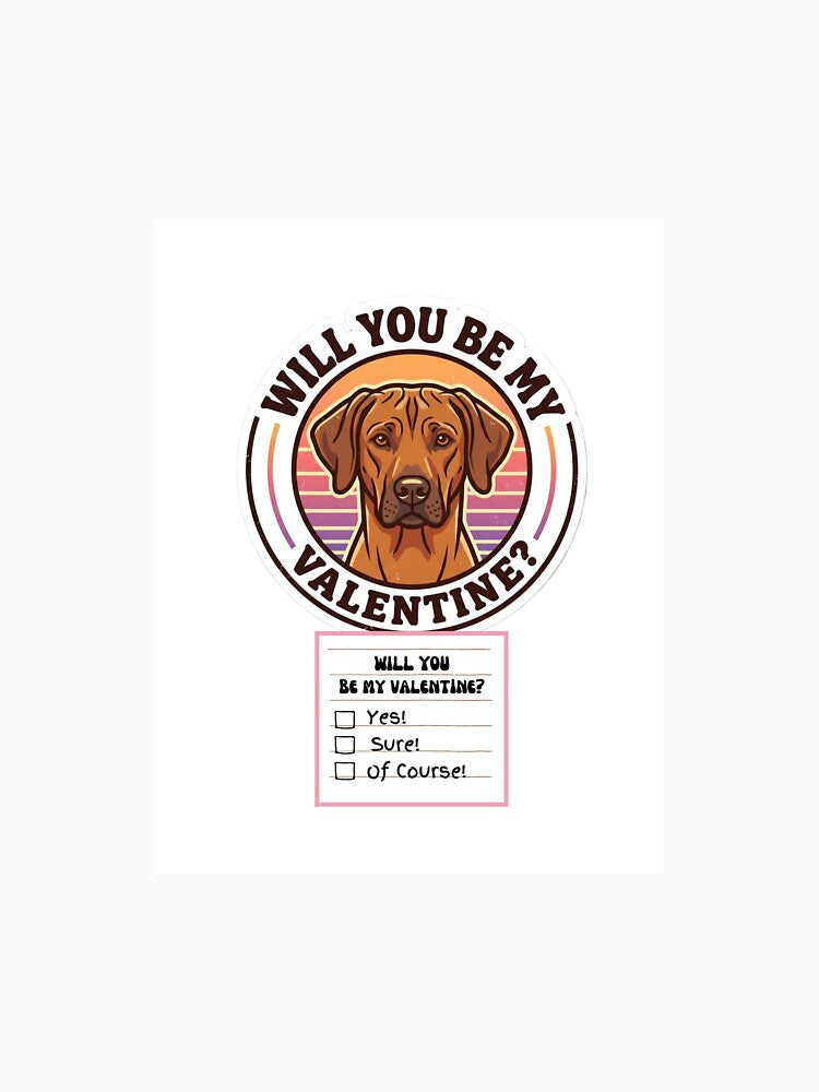 Adorable Watercolor Retro Rhodesian Ridgeback – Valentine’s Day Question by M1234s