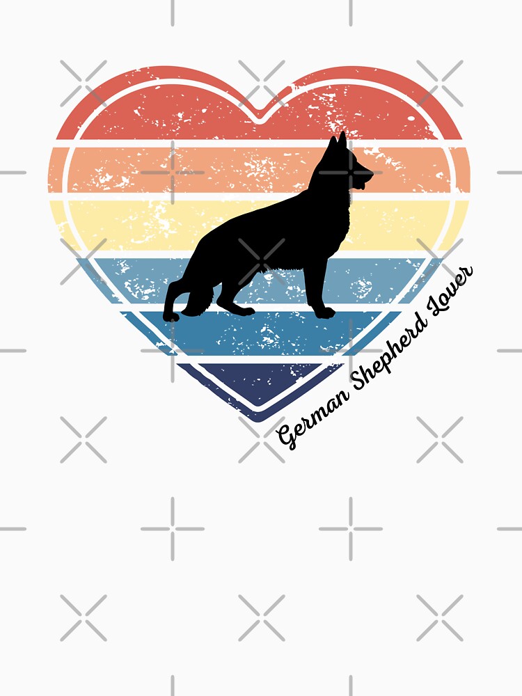 German Shepherd Lover Retro Sunset Heart by Print-A-Joke