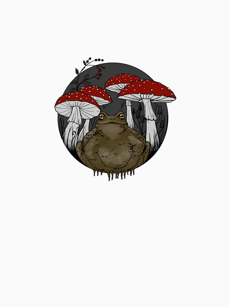 Forest Toad with Red Toadstool Mushrooms by GoWithTheUFO