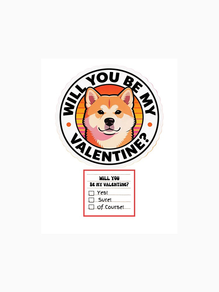 Adorable Watercolor Retro Akita– Valentine’s Day Question by M1234s