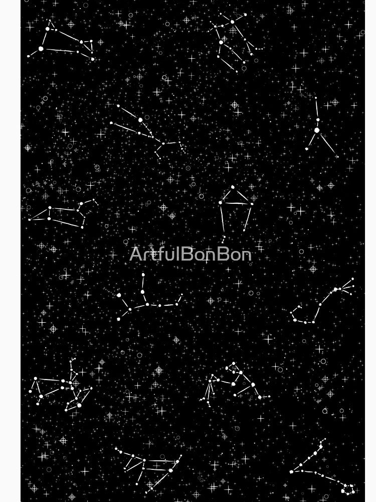 Zodiac constellation art, black and white by ArtfulBonBon