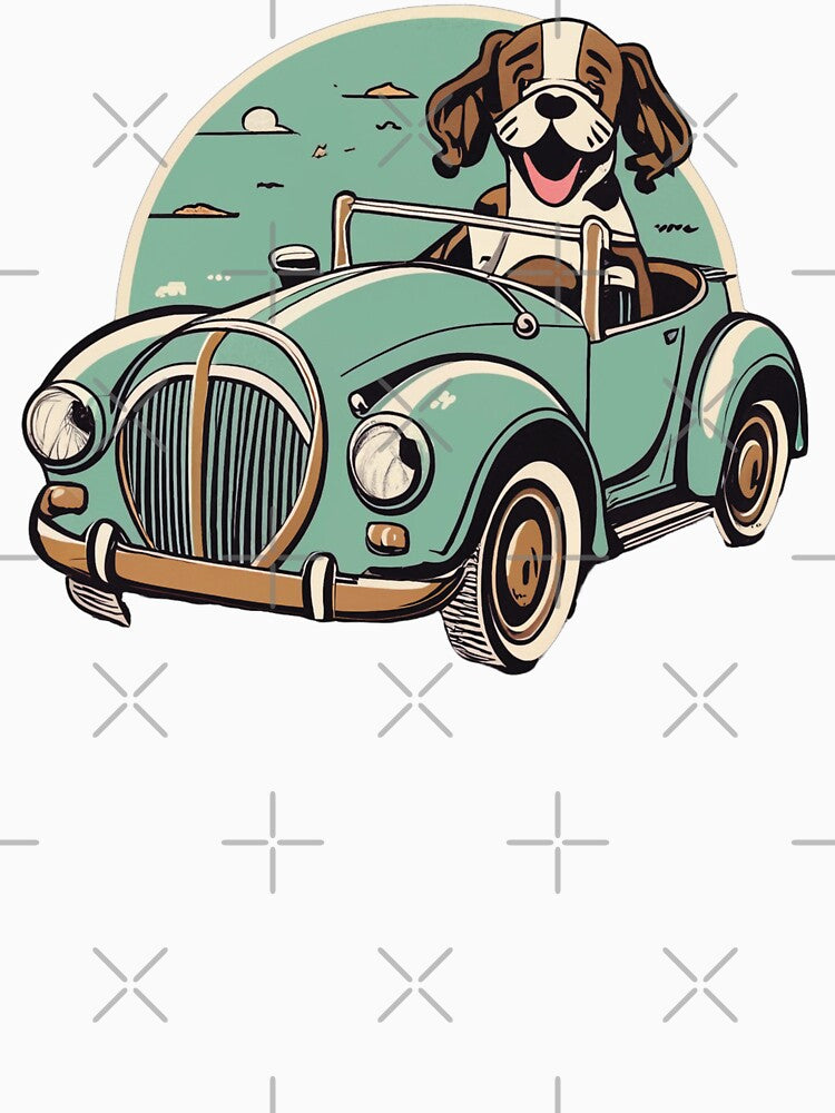 cute dog in retro car by MagelliShop