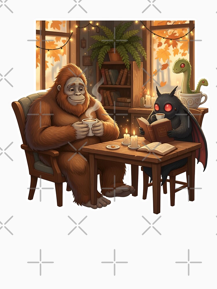 Cryptid's Cozy Cafe - Bigfoot & Mothman Coffee Break by StickyGuys