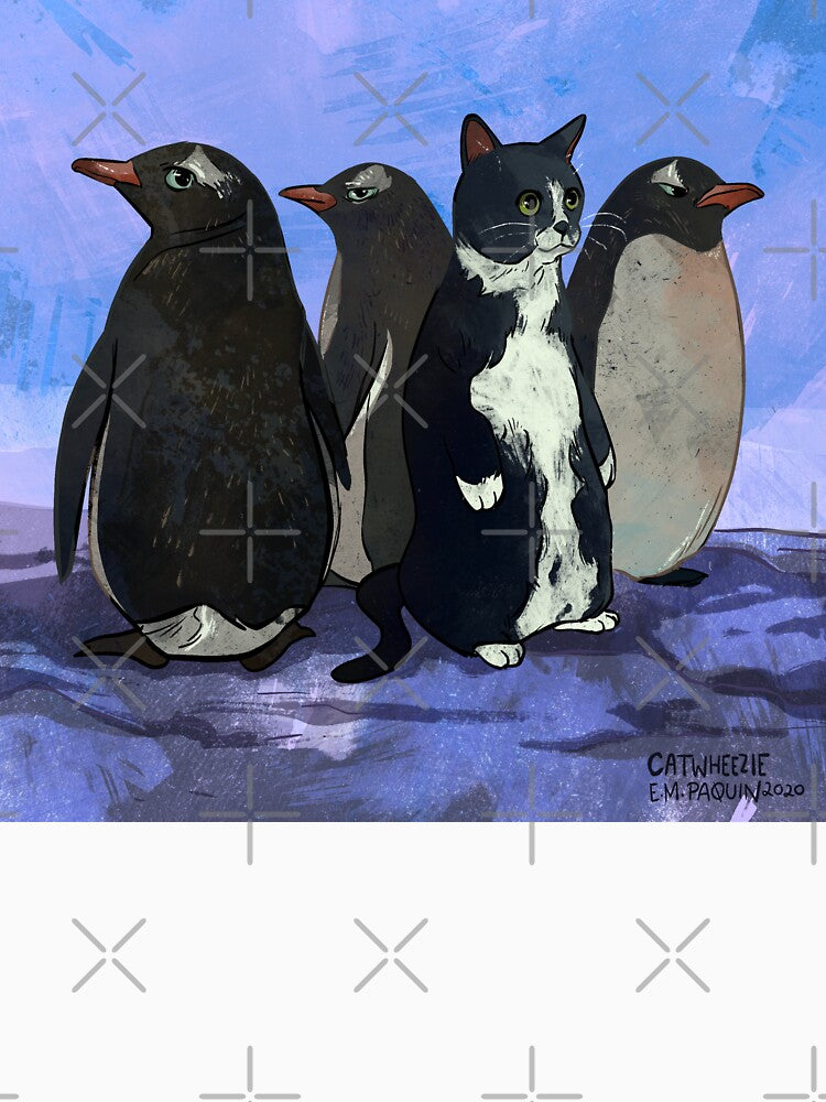 Blend in Penguins: daily cat drawing day 51 by emwheezie