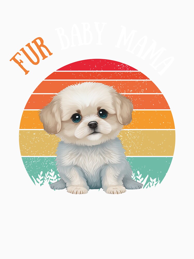 Fur baby mama - Retro sunset Dog Lover by ChromaHeaven