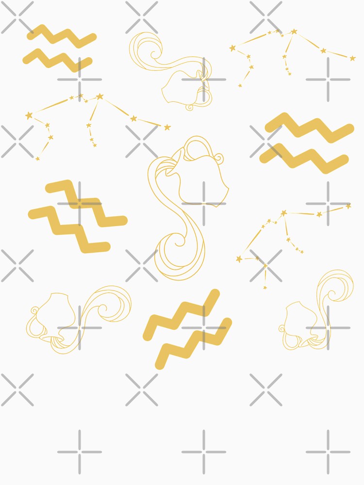 Zodiac Pattern - Aquarius (Black) by Littlebop