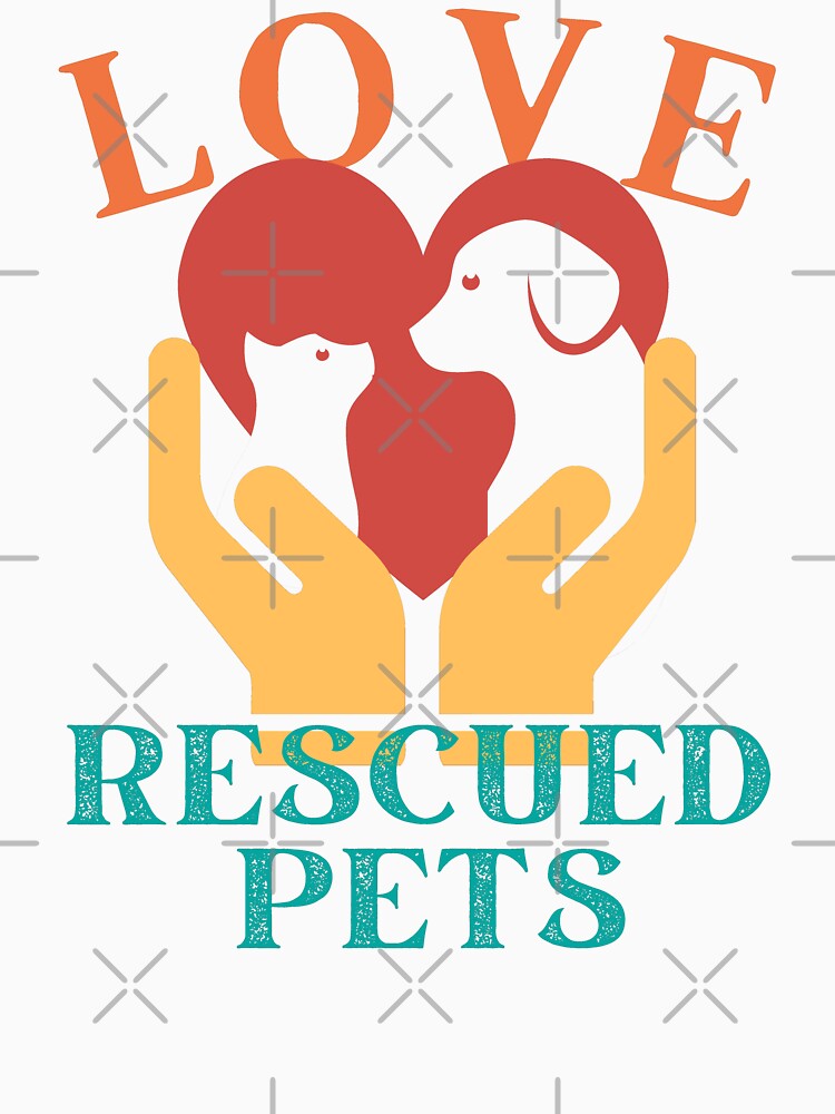 Love Rescued Pets Dog Cat Retro Vintage by facePale