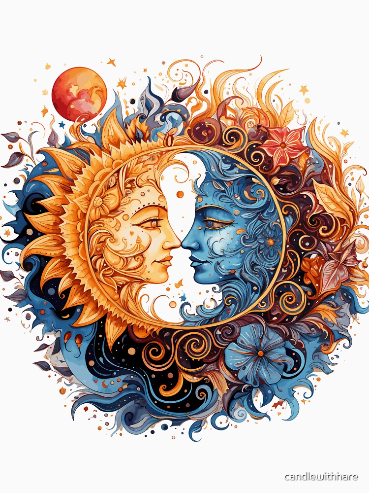 Celestial Sun and Moon by candlewithhare